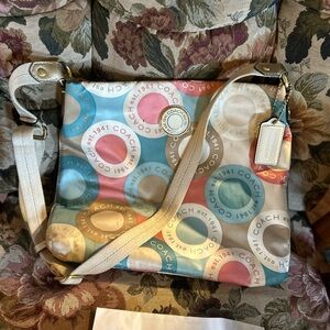 Coach Multicolor Circular Pattern Shoulder Bag